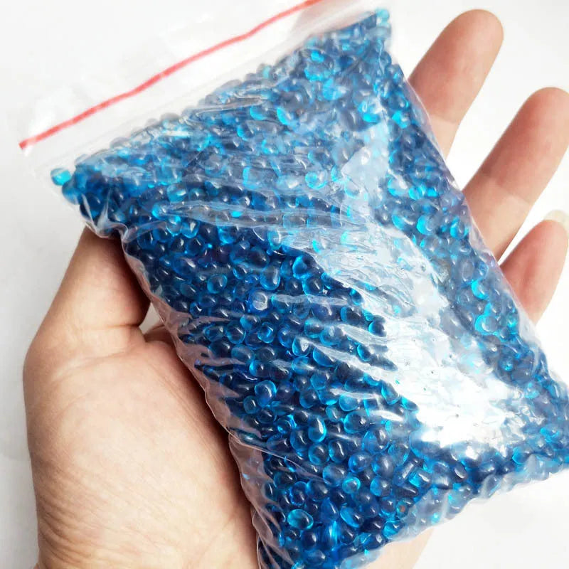Sea blue glass sand beads 3-6mm round particles for fish tank landscaping decoration