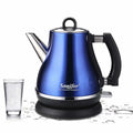 Literary retro style ceramic teapot set with stainless steel electric kettle in wine red, black, or blue colour