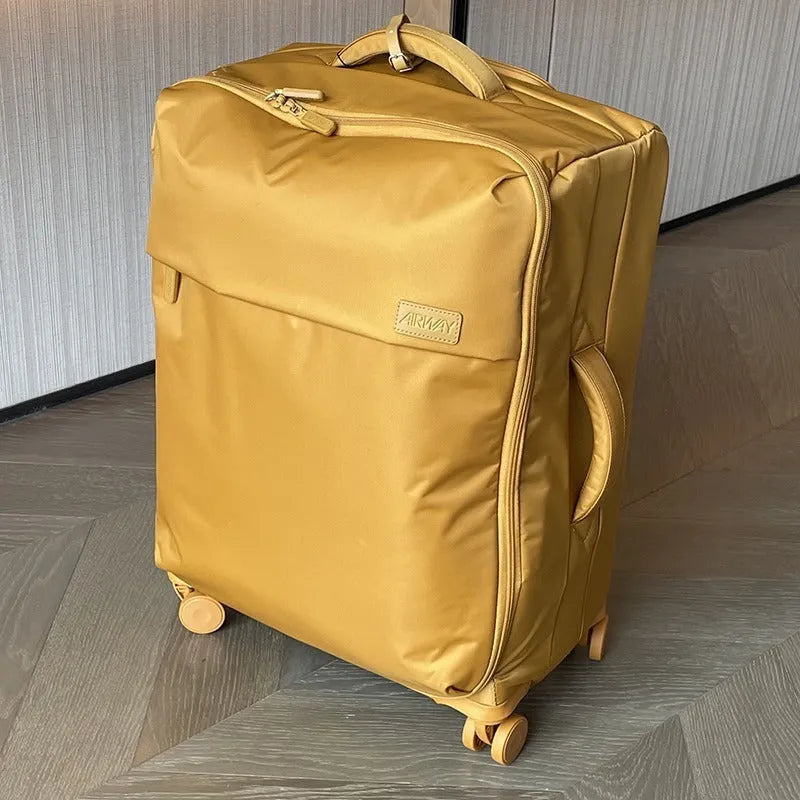 Ultra-light waterproof Oxford cloth suitcase with universal wheels in bluestone green colour