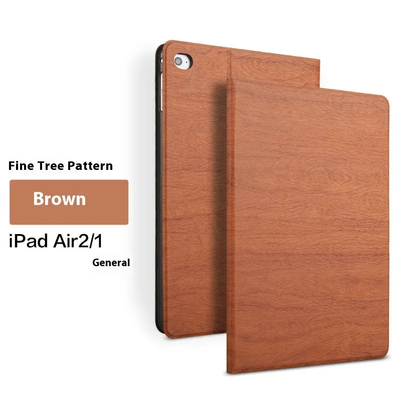 Imitation leather iPad protective case with bracket in black or sapphire blue for universal iPad models