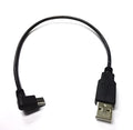 USB Mini 5Pin 5P right-angle male to USB 2.0 A male plug cable, 0.2m, black