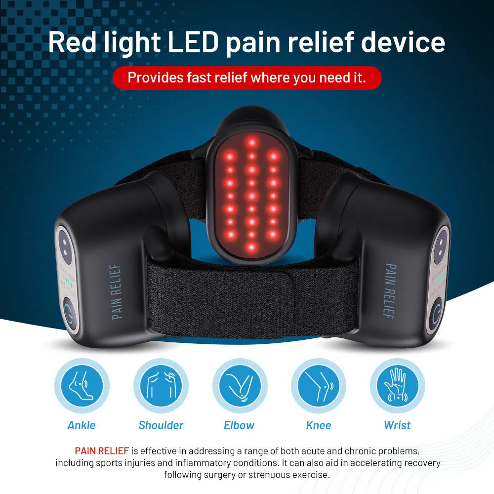 Black adjustable strap shoulder pain physiotherapy instrument with three gear settings