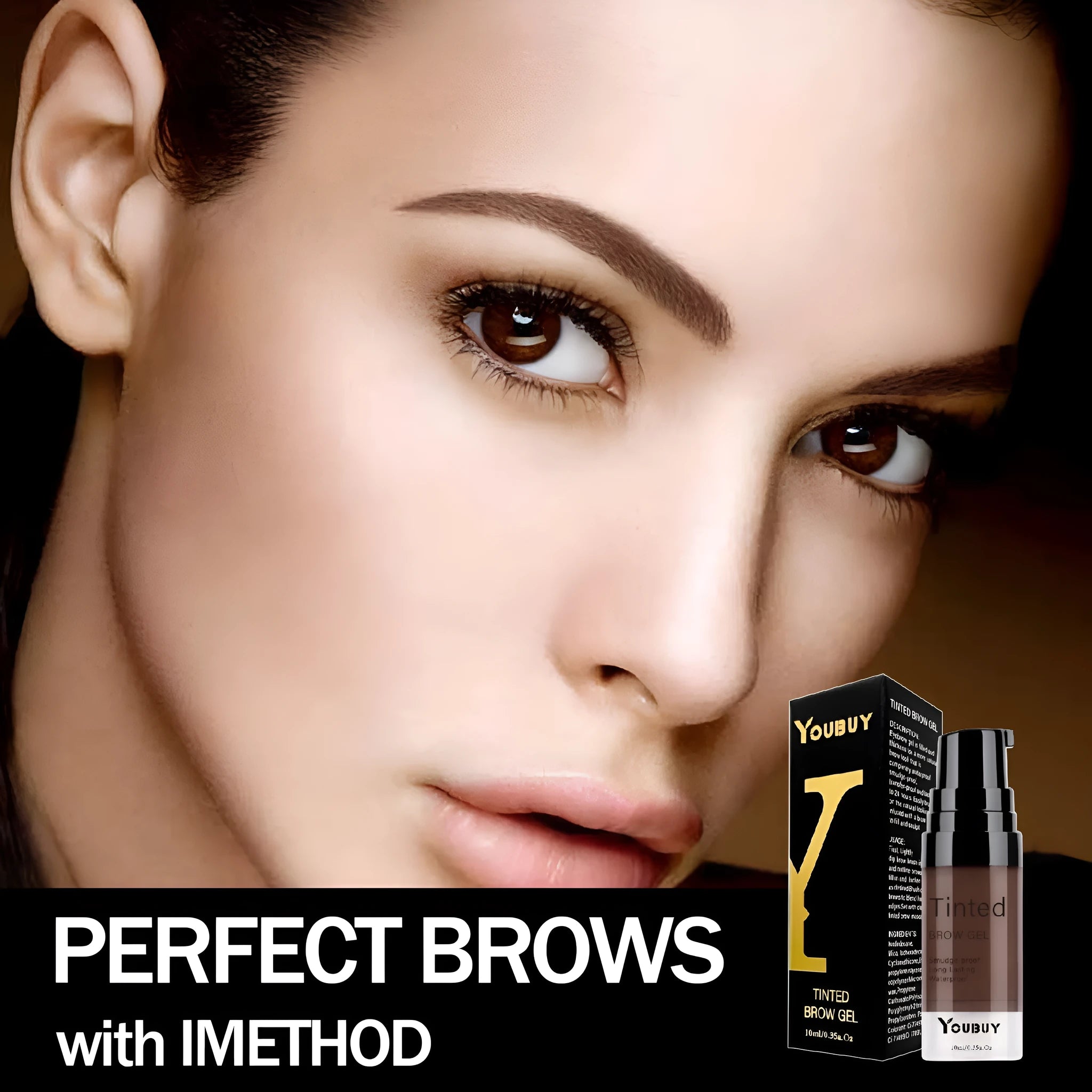 Waterproof brow cream eyebrow pencil in dark grey and golden yellow shades