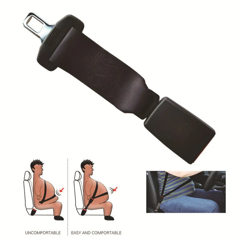 Car seat belt extender for GM vehicles ABS polyester 23cm length black fully enclosed style