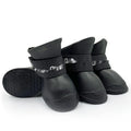 Rubber pet rain shoes in multiple colours with soft-soled anti-slip design for waterproof paw protection