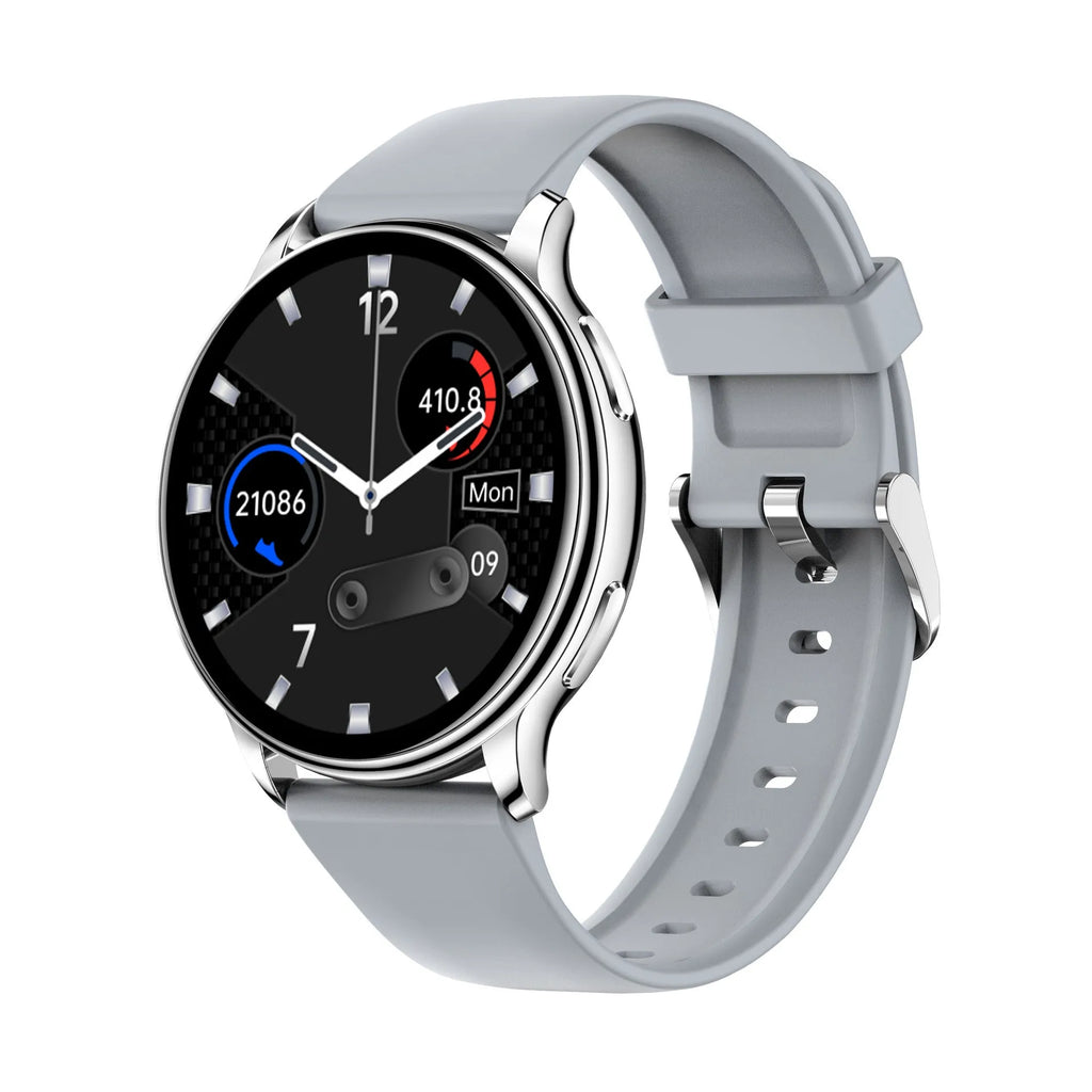 Smart watch with health monitoring displaying heart rate on TFT screen, colour option shown