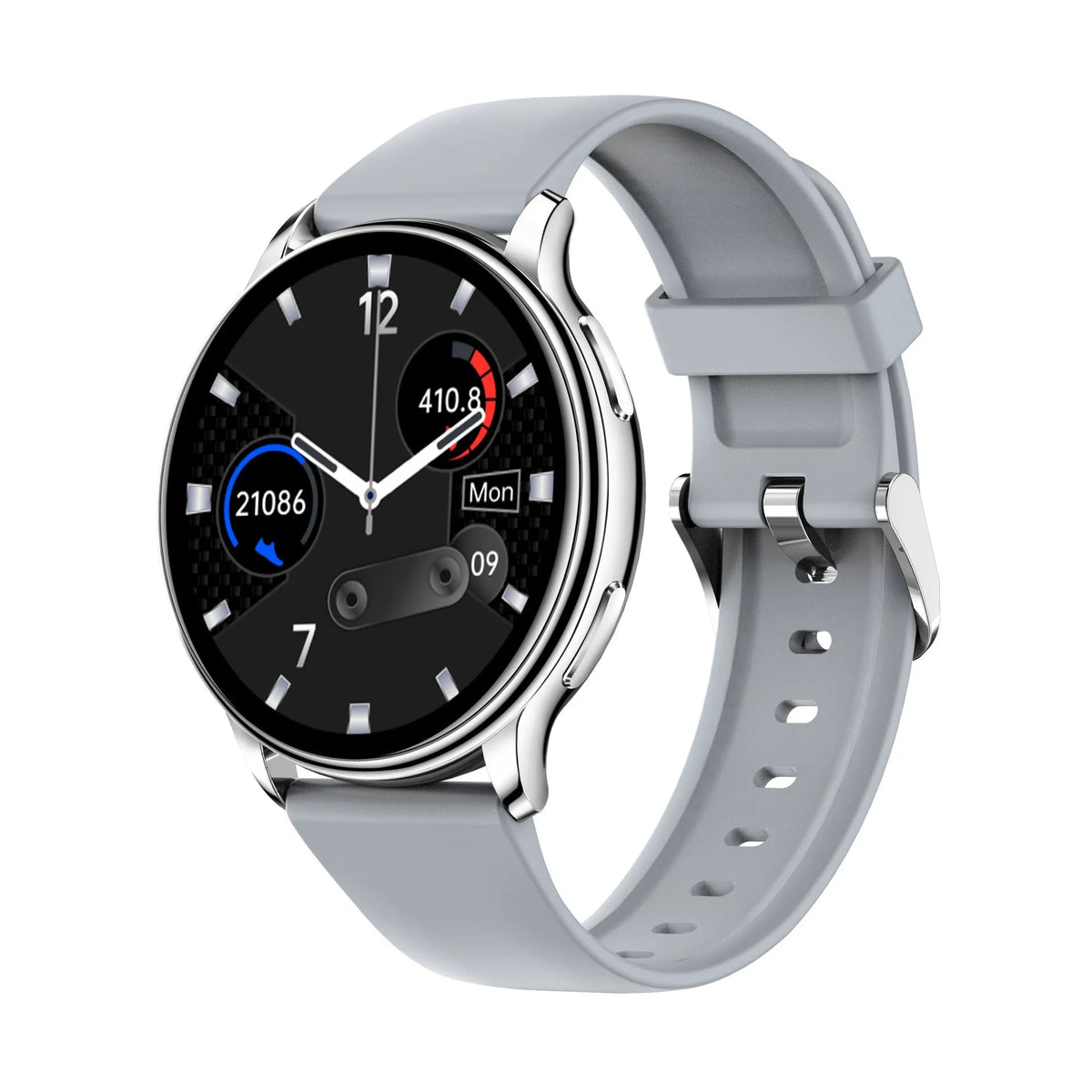 Smart watch with health monitoring displaying heart rate on TFT screen, colour option shown