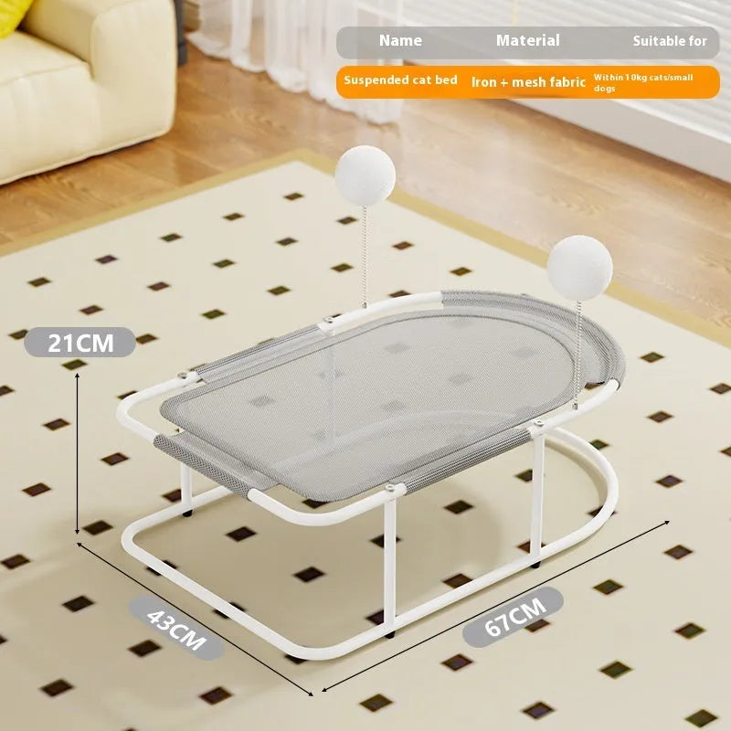 Large breathable fabric kennel for cats and puppies in grey colour with bracket design