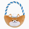 Bite-resistant plush dog toy with handle in Xiaojiu butt style measuring 16x13x15cm