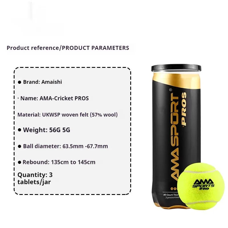 Three cage plate tennis training balls in black, green and yellow colours