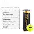 Three cage plate tennis training balls in black, green and yellow colours