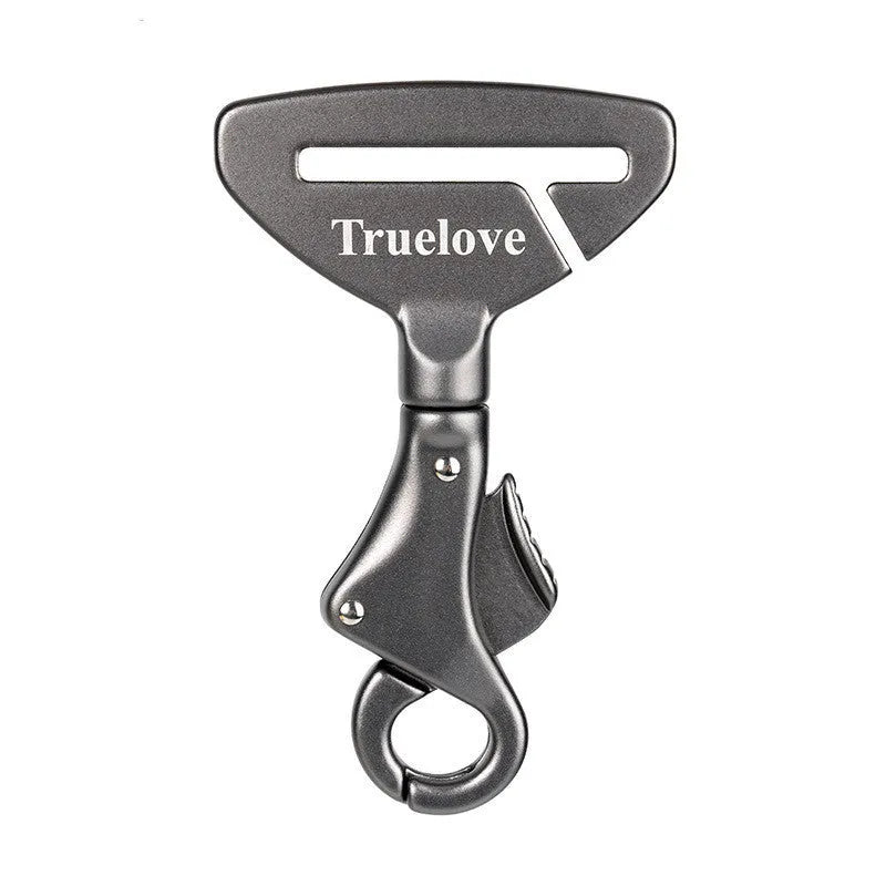 Aluminium alloy pet safety buckle for car seat belt, 12.5cm x 7cm, black colour