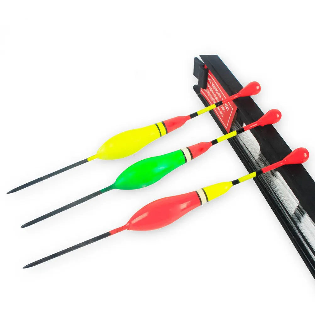 Vertical fishing float rig with wire group and double hook, 11mm plastic float, 8.5g, 3-pack