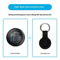 White vehicle anti-theft tracking locator keychain with silicone case and keyring