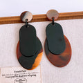 Ethnic style round acrylic earrings in Silver Needle design, handmade, four colour choices for women