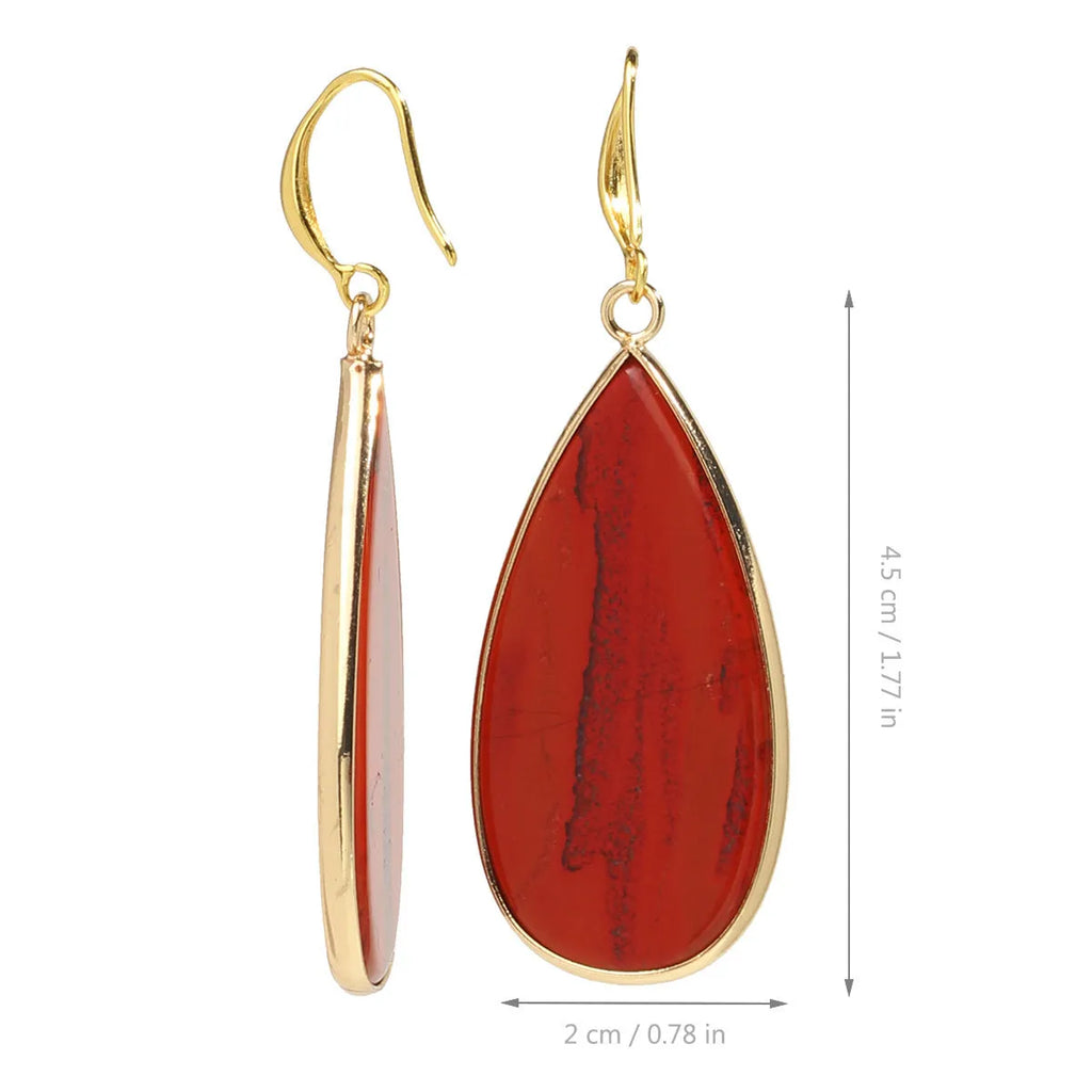 Vintage-style long drop earrings with a Tigereye stone bead