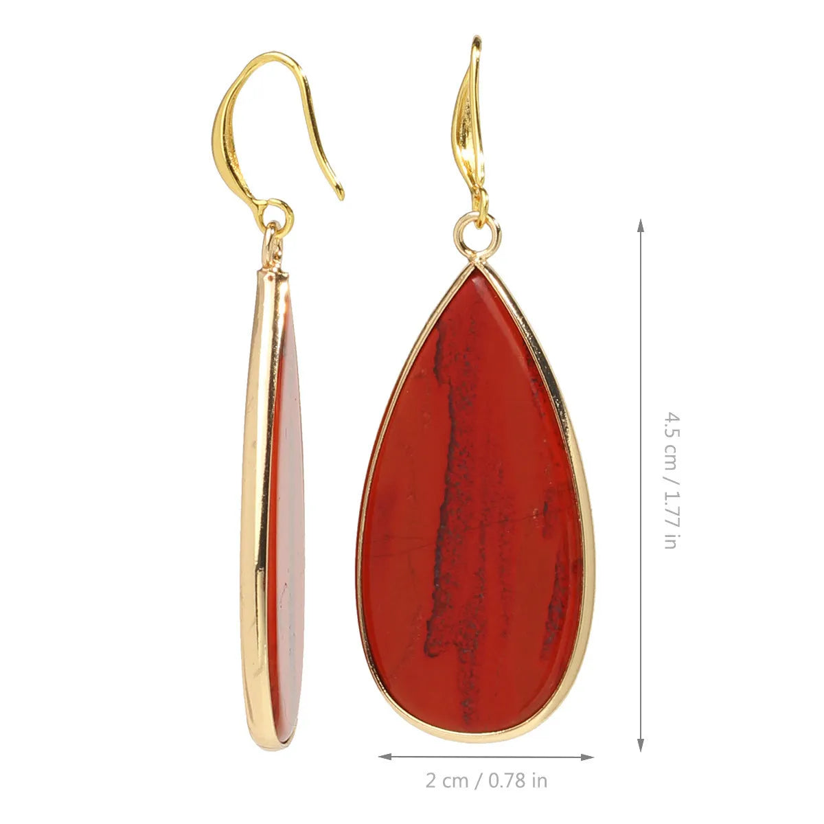 Vintage-style long drop earrings with a Tigereye stone bead