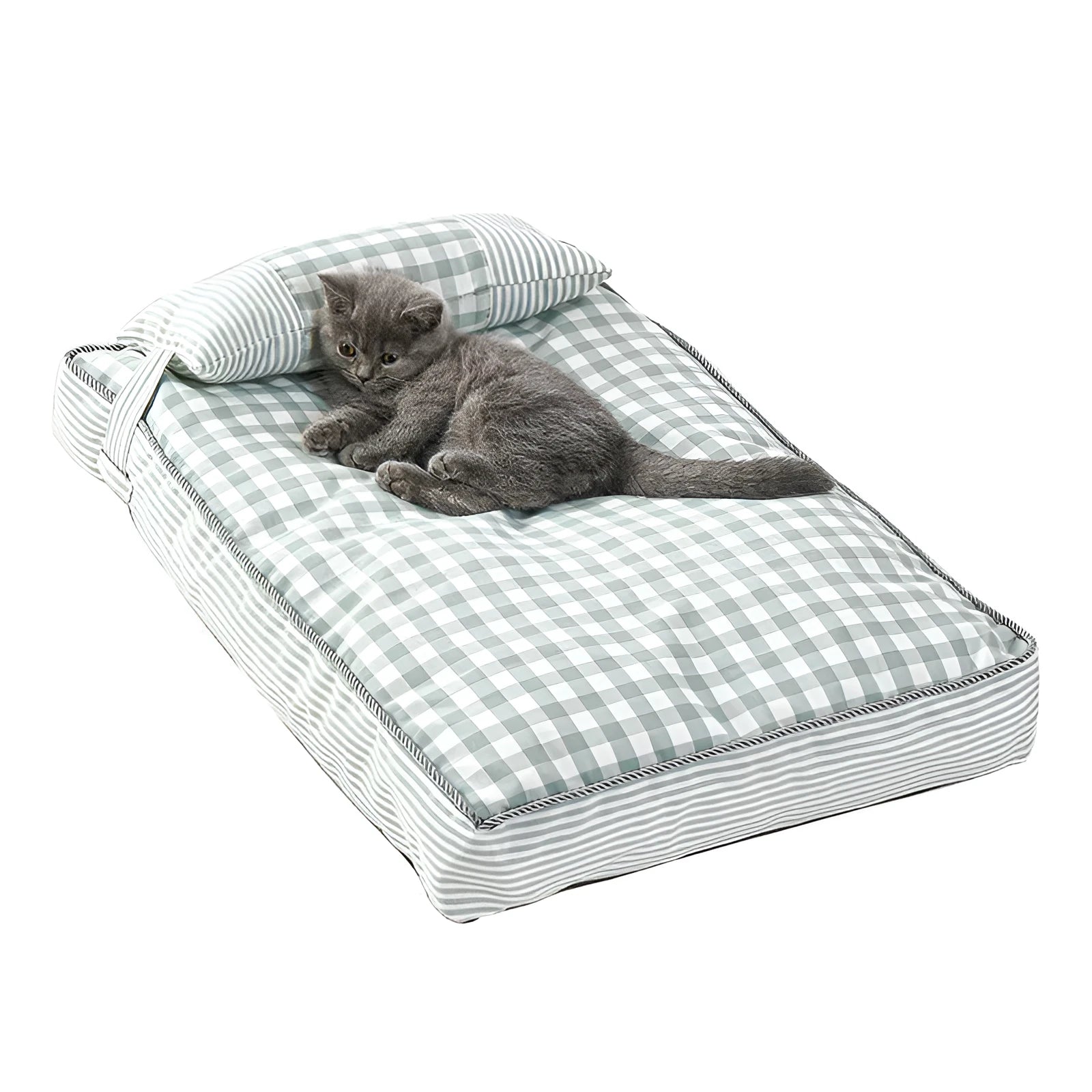 Thickened pet nest dog cushion in khaki with removable cover for S M L sizes