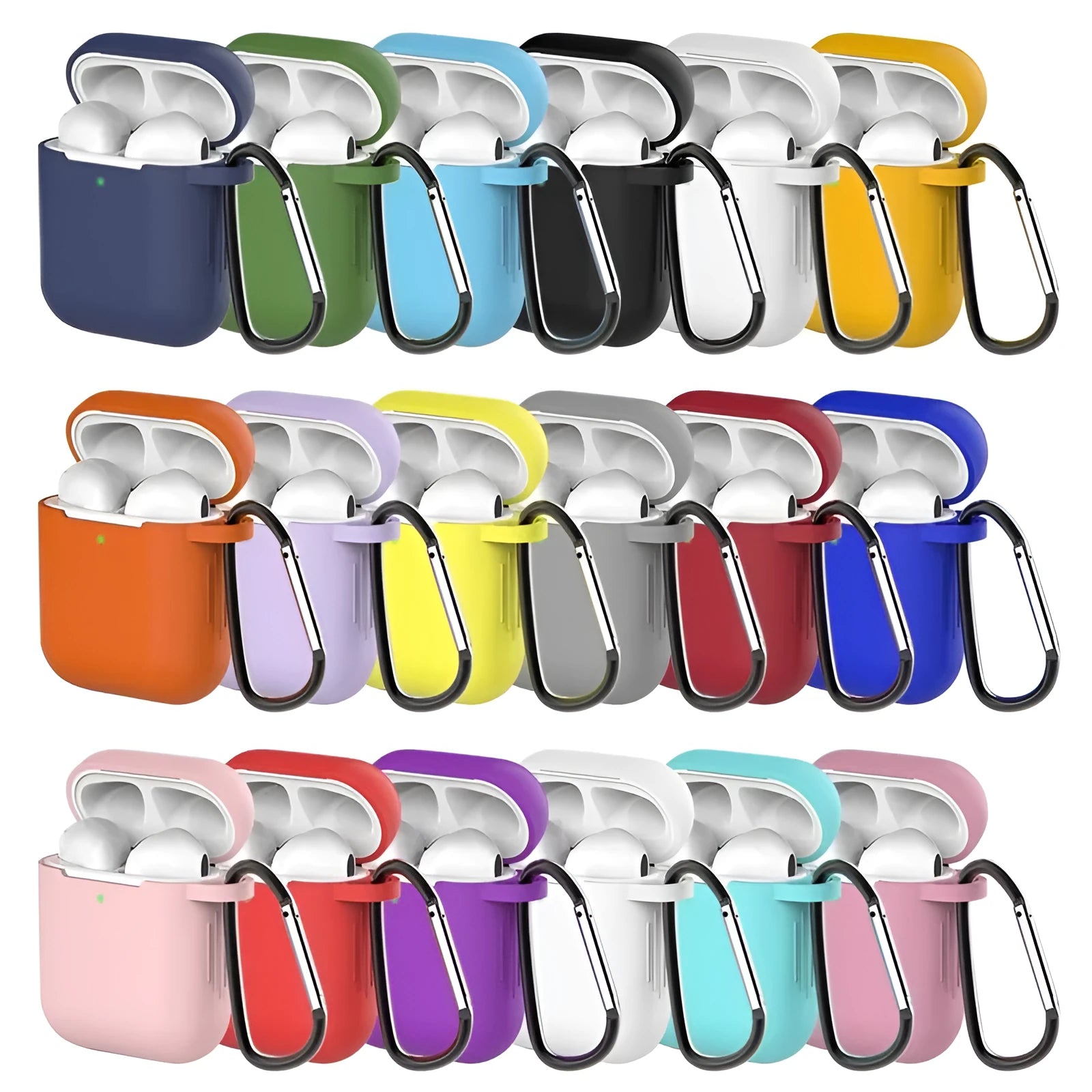 Silicone protective cover for Apple AirPods 1 and 2 wireless charging case in various colours