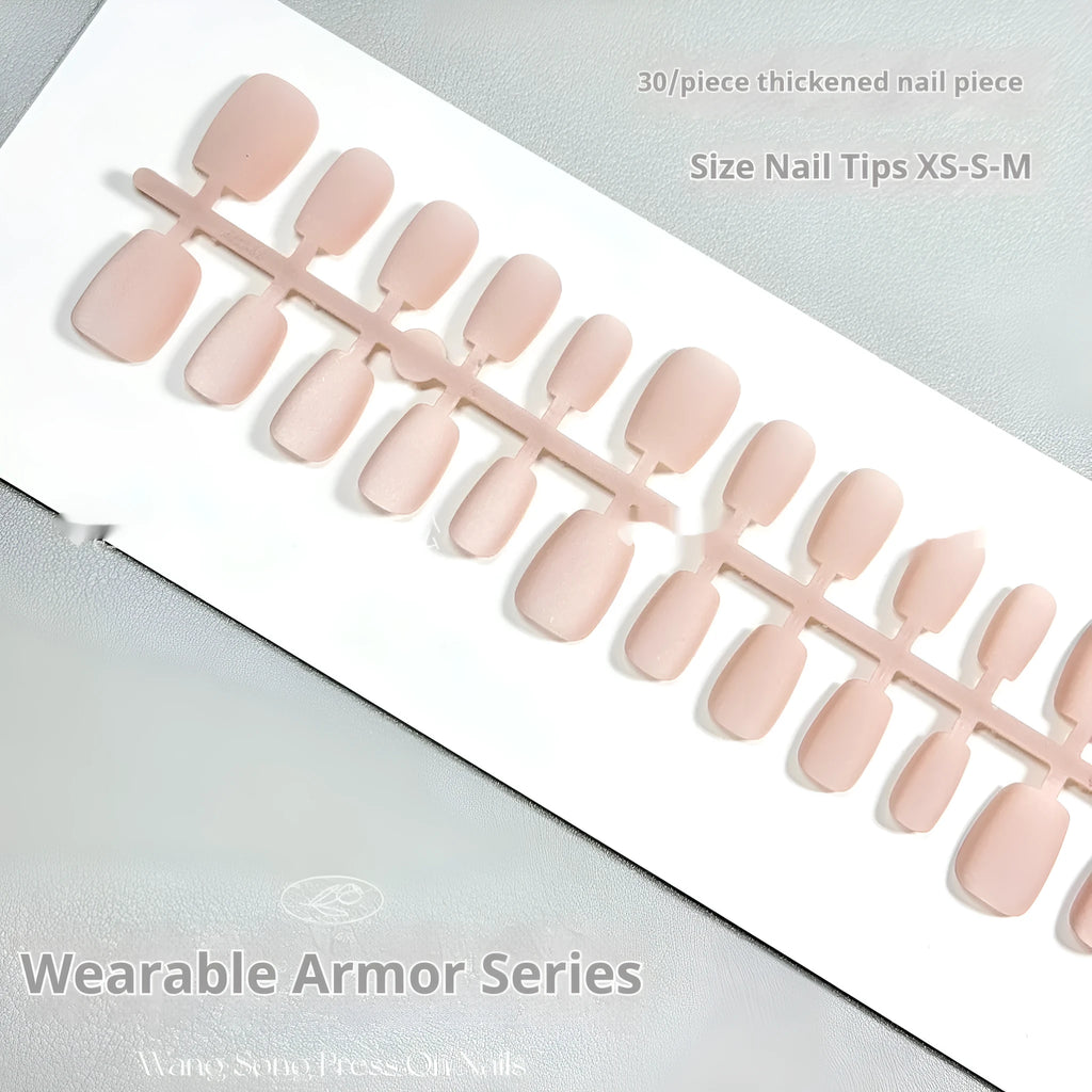 Set of frosted velvet Cat's Eye press-on nails with Aurora shimmer in short ladder sizes XS, S, and M.