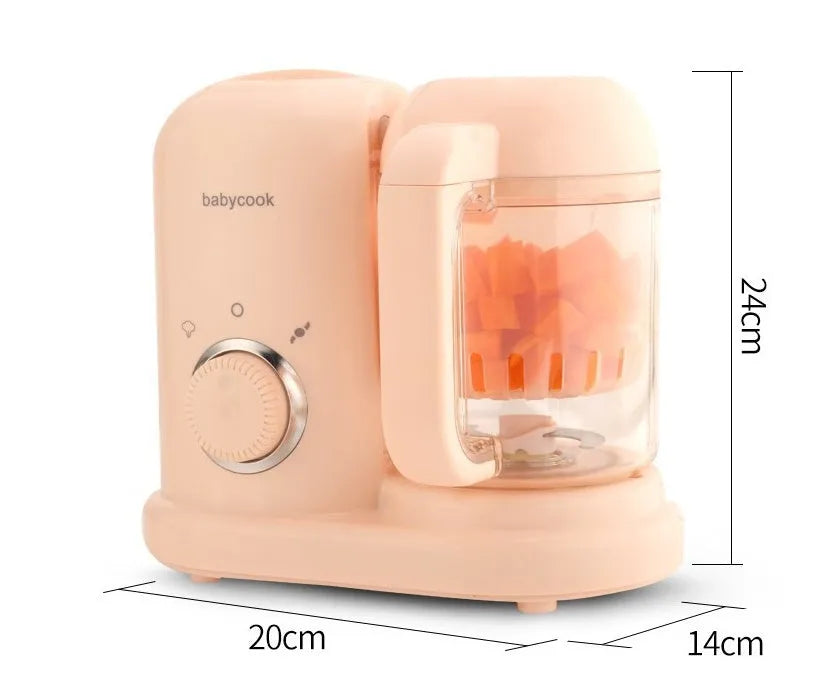 Baby food processor with steamer and blender functions in green colour