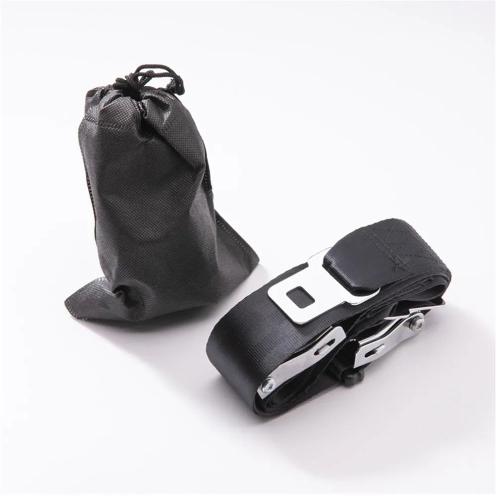 Black polyester pregnant women car seat belt with double aircraft buckle, adjustable and easy to install for car seat use.