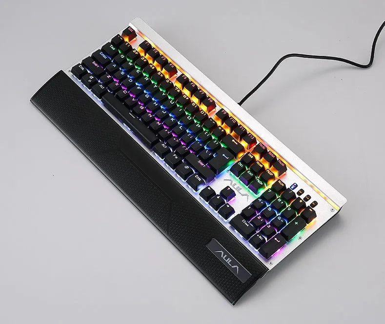 Tarantula Defender wired mechanical keyboard 104 key RGB backlight macro programming metal panel