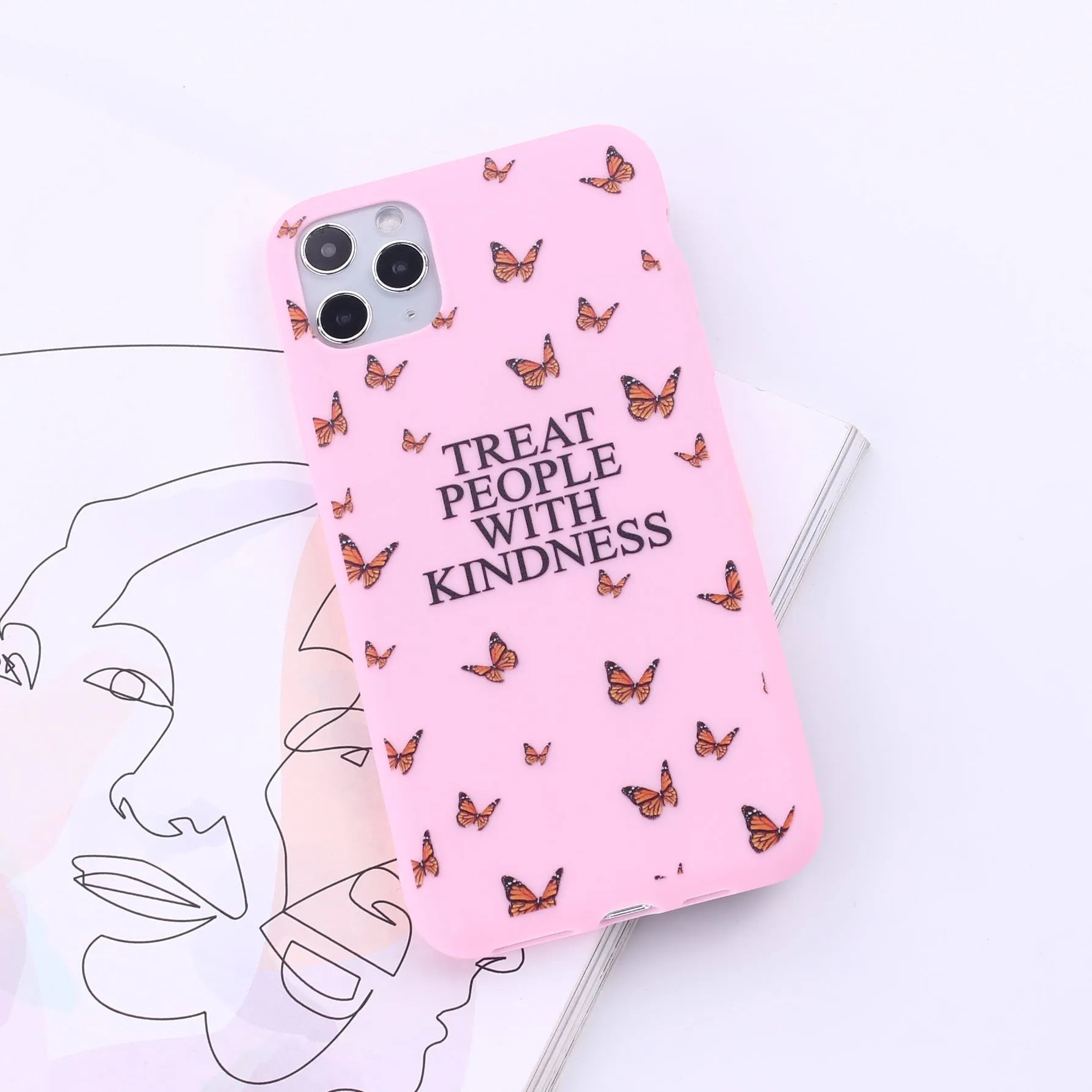 Printed colourful painted TPU back cover case for Apple iPhone on a table