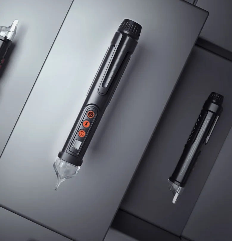 Intelligent checkpoint test pencil with sound and light alarm for solid and empty line detection
