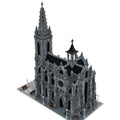 Completed street view super cathedral building block model measuring 37x78x87cm