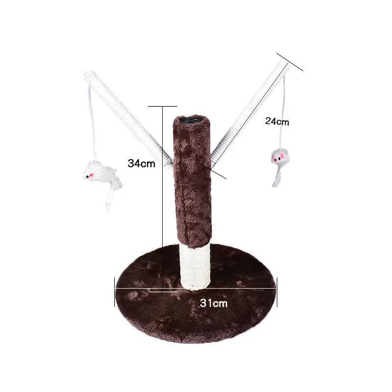 Solid wood cat climbing frame with integrated litter tree in grey colour option