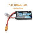 7.4V 1200mAh rectangular lithium battery for RC remote control model cars and ships