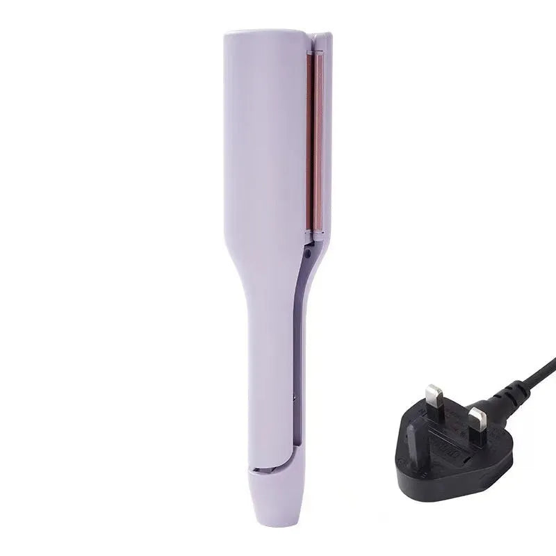 32mm deep wave hair curling iron with negative ions and 4 temperature settings in purple