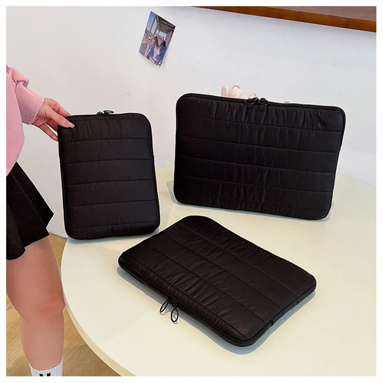 Canvas anti-theft laptop tablet case simple stitching solid colour 13 inch size neutral men women