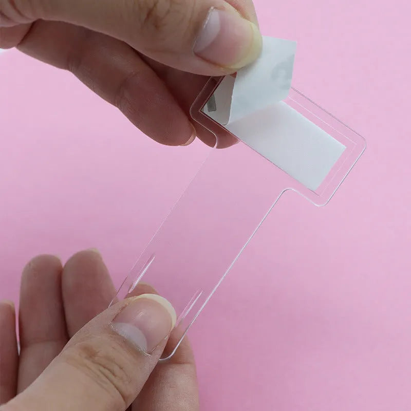 Clear plastic ticket holder for car parking charges, 7.4 x 3.95 cm