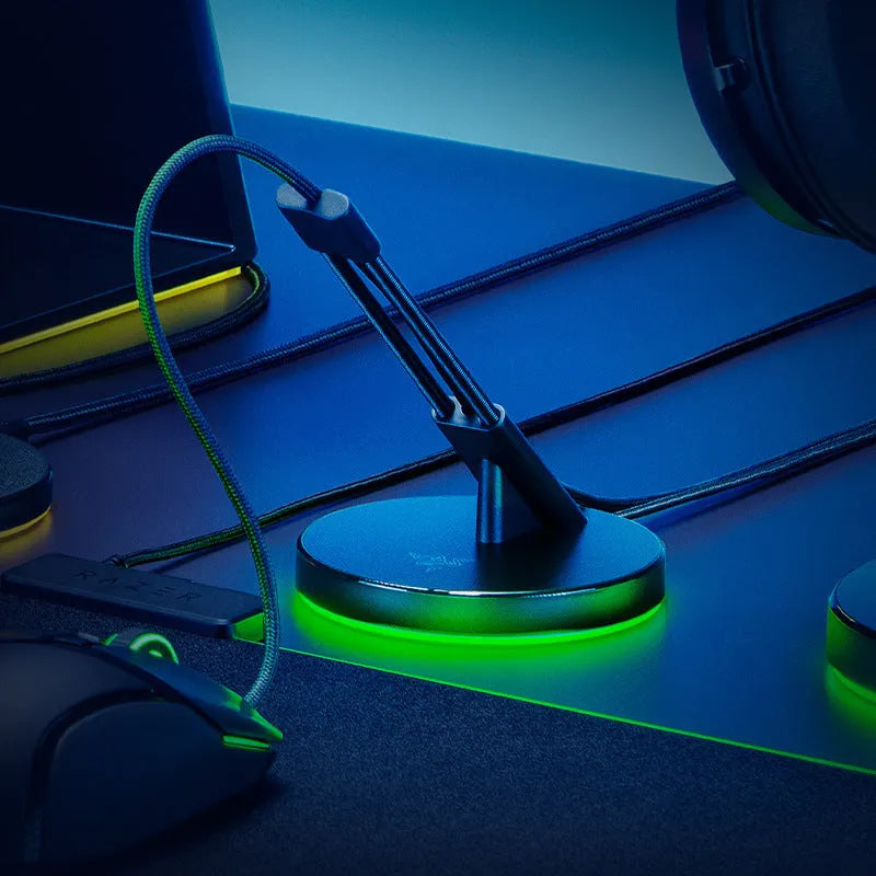 Thunder Snake Mouse Fastener V3 Magic Colour version showing RGB lighting and cable clamp