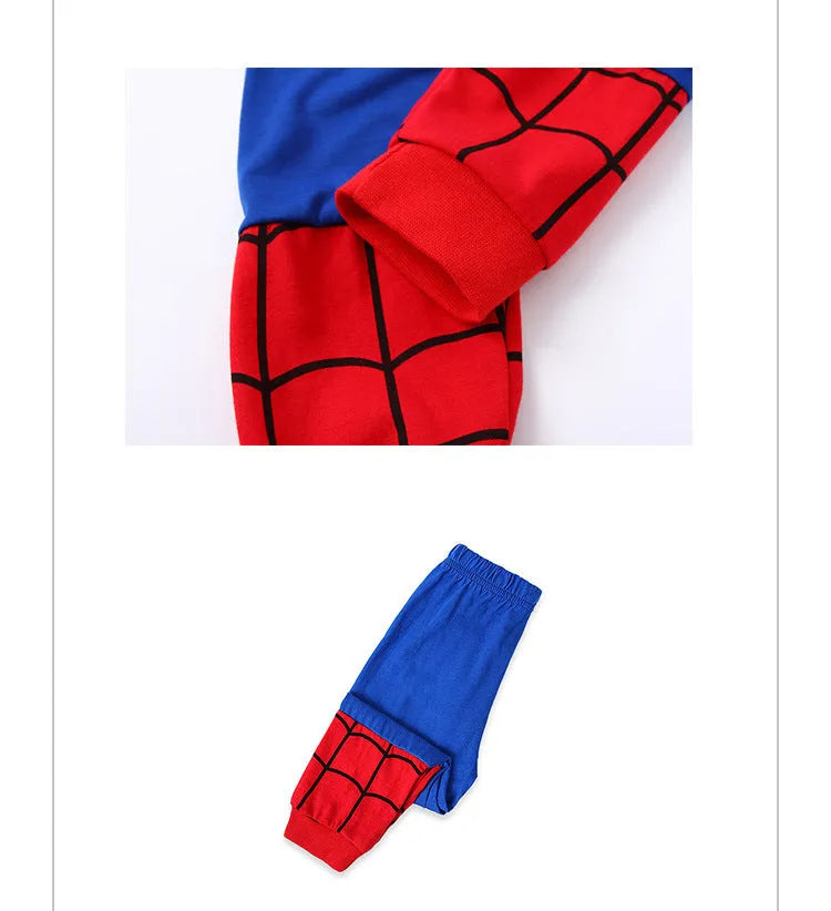 Boys cotton long sleeve pyjamas with cartoon pattern in navy blue