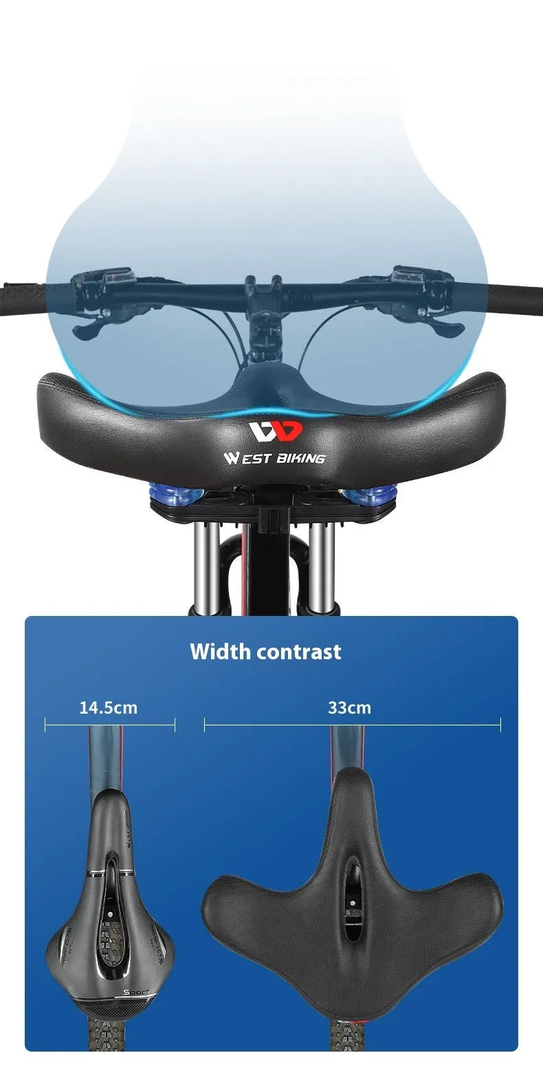 Black leather bicycle seat cushion with polyurethane foam for shock absorption on a bike saddle.