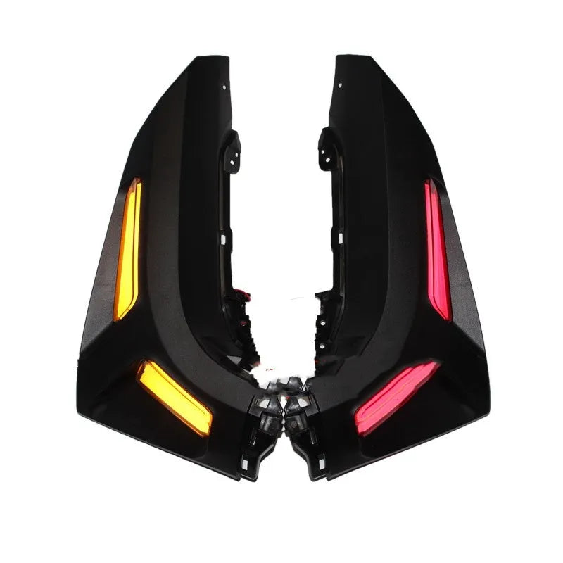 Pair of LED turn signal lights for Yamaha NMAX155 scooter in blue and yellow colour.