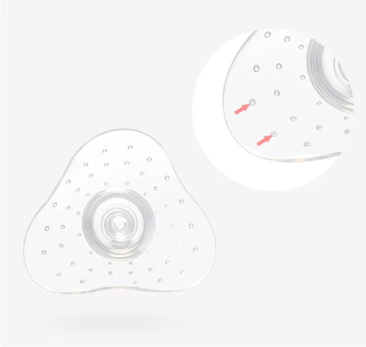 Nursing nipple protectors for breastfeeding mothers in transparent and pink colours