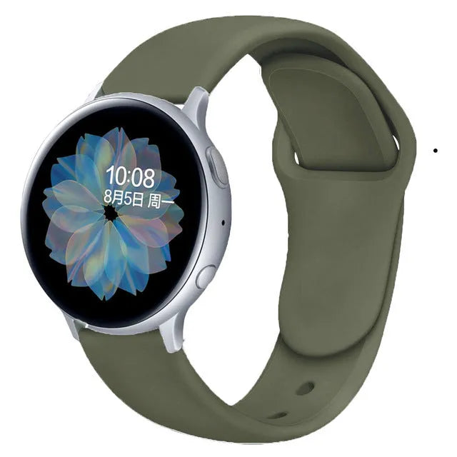 Samsung Galaxy Active 2 silicone watch strap with reverse buckle in multiple colour options.