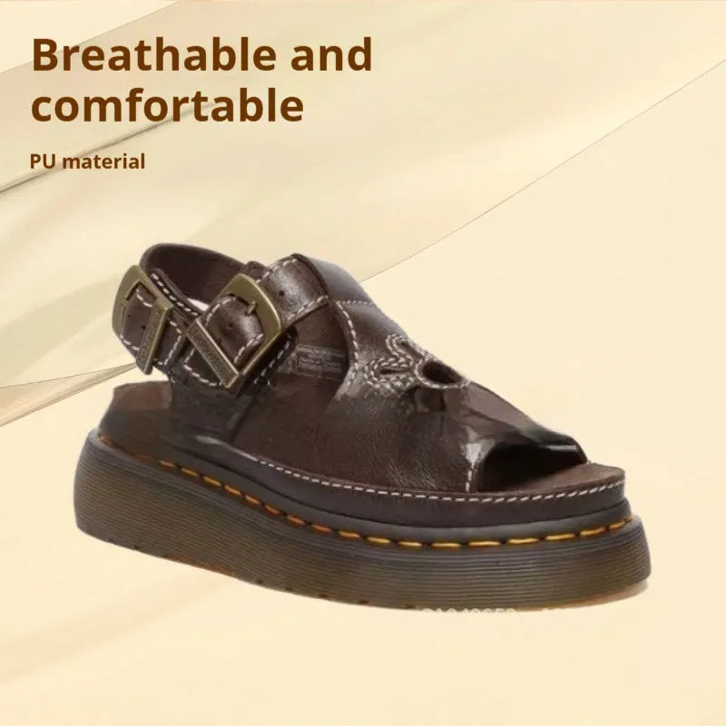 Men's embroidered beach sandals with floral pattern in black and brown colours, sizes 39-48