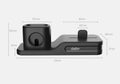 Black silicone 3-in-1 charging base for Apple iPhone, iWatch and AirPods
