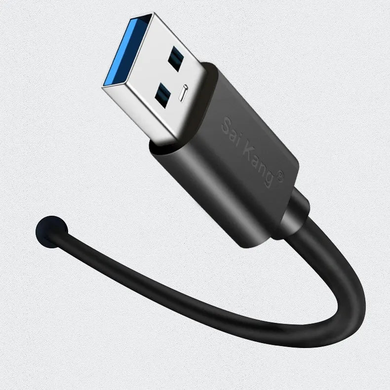 USB 3.0 and USB 2.0 male to female extension cable with black PVC sheathing