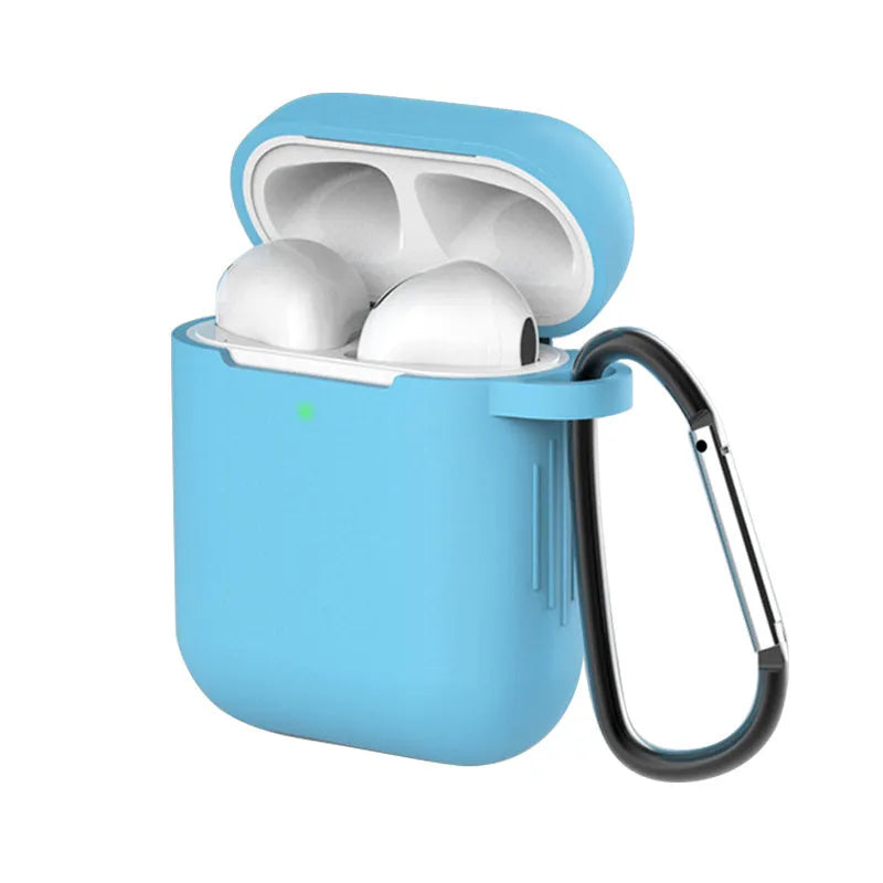 Silicone protective cover for Apple AirPods 1 and 2 wireless charging case in various colours
