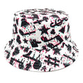 Musical note pattern bucket hat in Note colour, polyester, dome crown, size M 56-58cm