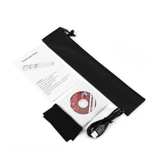 iScan portable handheld A4 document scanner in black with USB cable and protective bag
