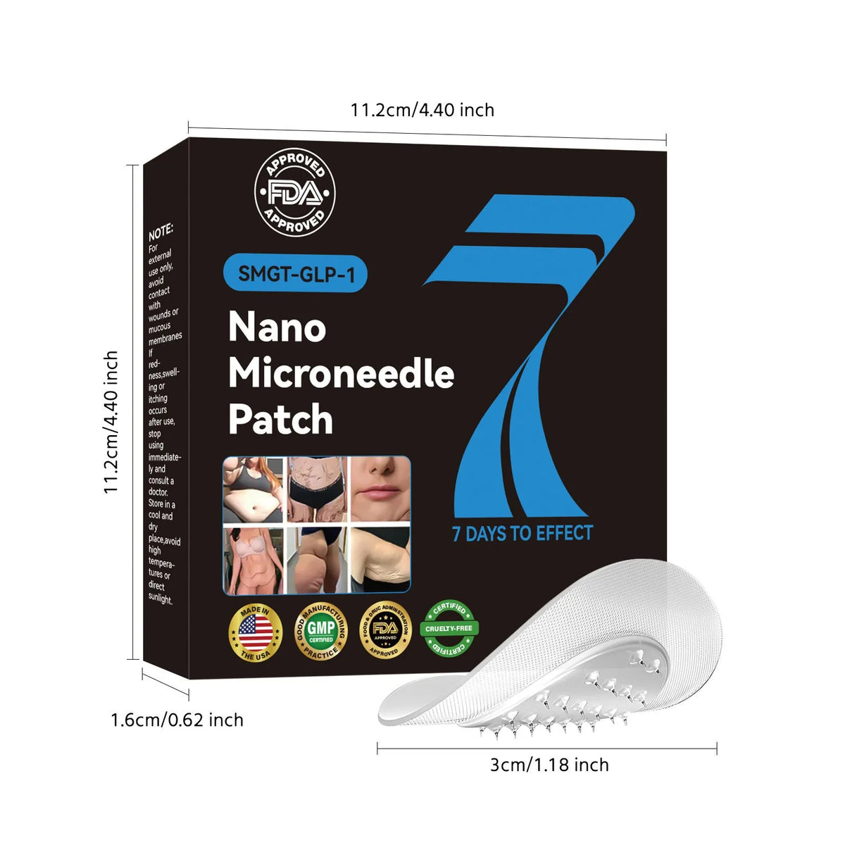 GLP-1 body management micro needle patch pack with 4 shaping stickers for weight control