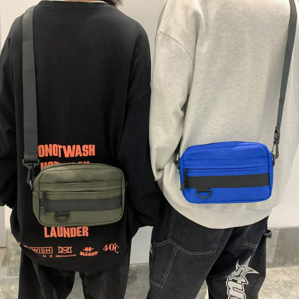 Men's nylon messenger bag in street trend style with crossbody design