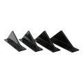 Car universal triangle rear spoiler kit with four ABS plastic pieces in bright black finish